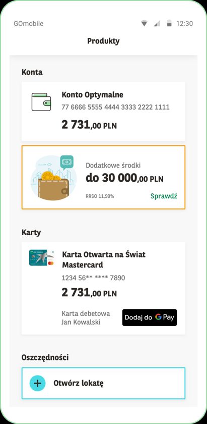 Ekran aplikacji GOmobile