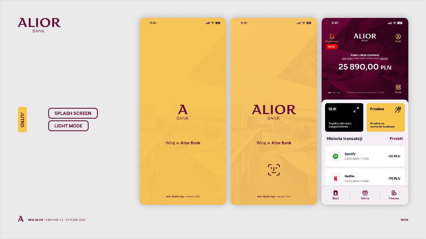 Aplikacja mobilna: splash screen, light mode