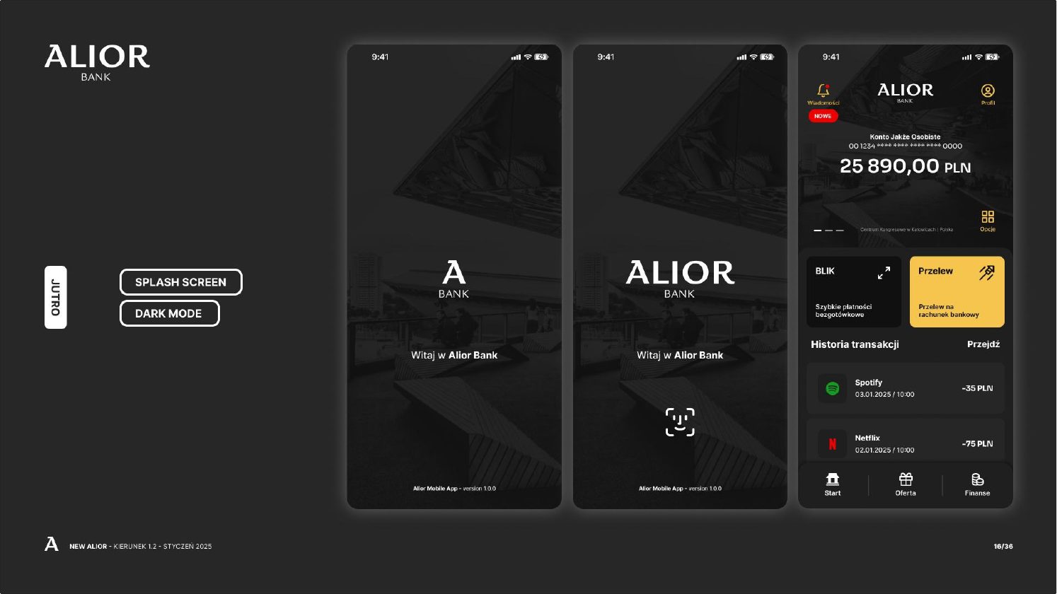 Aplikacja mobilna: splash screen, dark mode