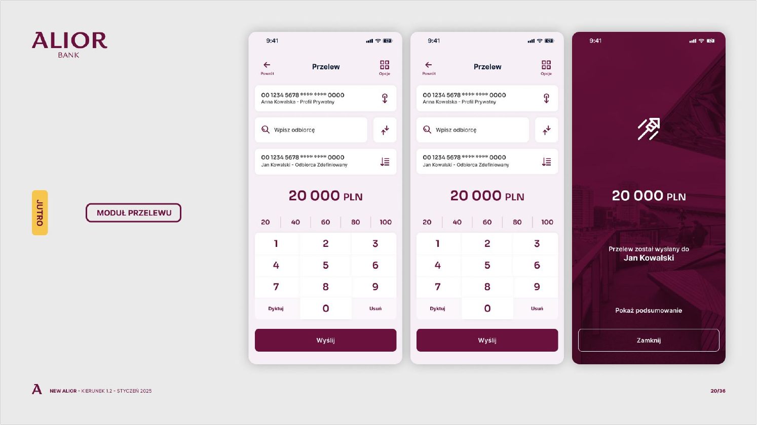 Aplikacja mobilna: moduł przelewu